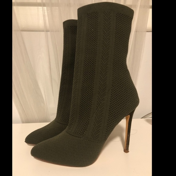 olive green sock boots